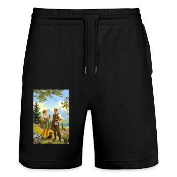 Abreuvoir Summit 2.0 - Short de jogging bio TRAINER Stanley/Stella unisexe - noir - Devant - Nik (191cm) & Marisol (170cm)