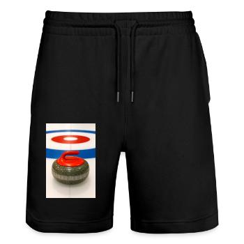 Sport - Eisstockschießen - Stanley/Stella Unisex Bio Joggingshorts Trainer  - Schwarz - Vorne - Nik (191cm) & Marisol (170cm)