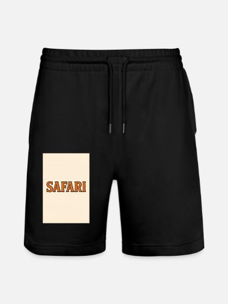 Safari-belettering in kleur - Stanley/Stella uniseks bio-joggingshorts Mover  - zwart