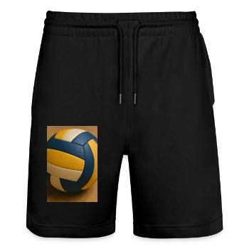 Sport - Volley-ball - Short de jogging bio TRAINER Stanley/Stella unisexe - noir - Devant - Nik (191cm) & Marisol (170cm)