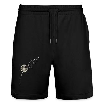 Le pissenlit comme symbole de liberté et de nouveau départ - Short de jogging bio TRAINER Stanley/Stella unisexe - noir - Devant - Nik (191cm) & Marisol (170cm)