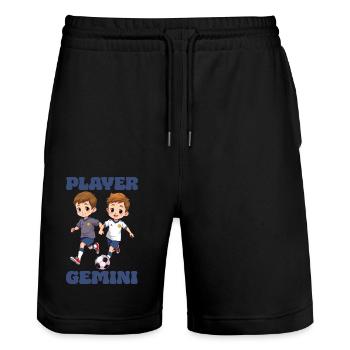 Football Zodiaque Gémeaux Joueur Gemini Ballon - Short de jogging bio TRAINER Stanley/Stella unisexe - noir - Devant - Nik (191cm) & Marisol (170cm)