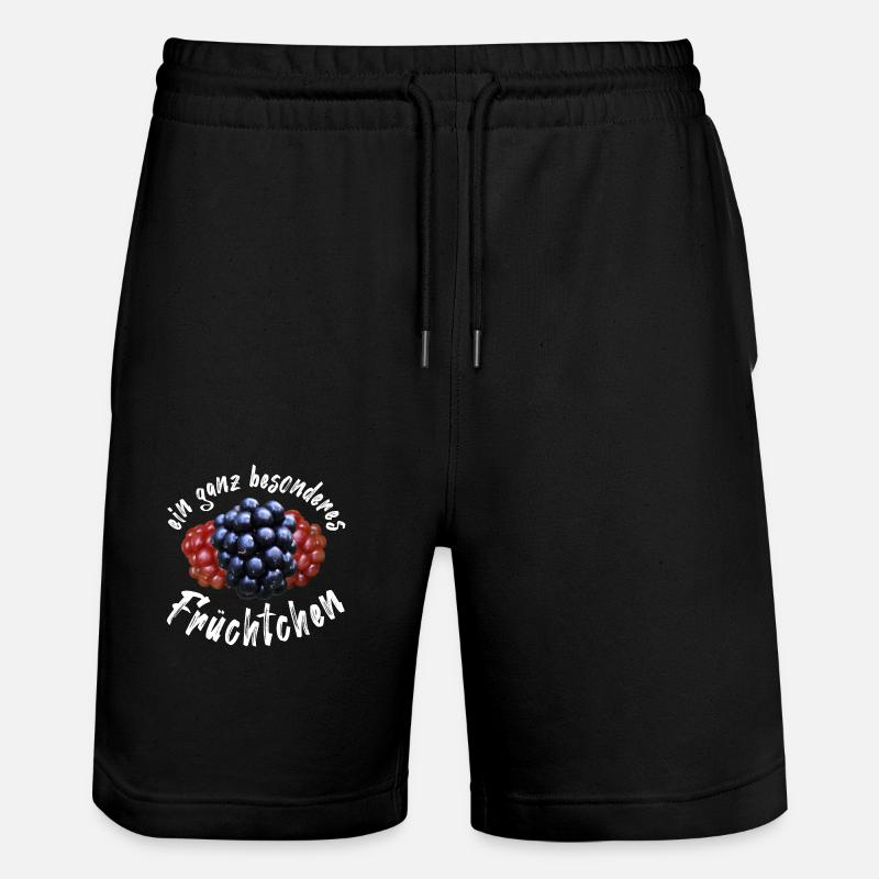 Brombeere Brombeeren Beeren Früchte - Stanley/Stella Unisex Bio Joggingshorts Trainer  - Schwarz
