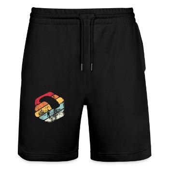 Parachute cadeau Vintage - Short de jogging bio TRAINER Stanley/Stella unisexe - noir - Devant - Nik (191cm) & Marisol (170cm)