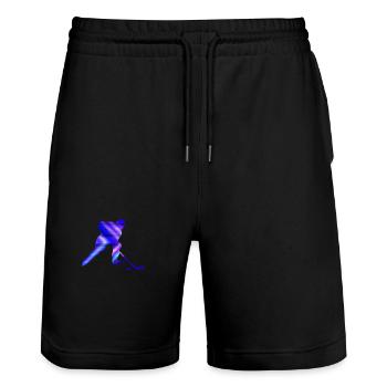 Eishockey Spieler Double Exposure Puck Geschenk - Stanley/Stella Unisex Bio Joggingshorts Trainer  - Schwarz - Vorne - Nik (191cm) & Marisol (170cm)