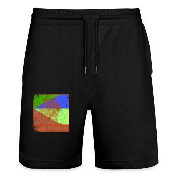 Gerbil im Used Look - Stanley/Stella Unisex Bio Joggingshorts Trainer  - Schwarz - Vorne - Nik (191cm) & Marisol (170cm)