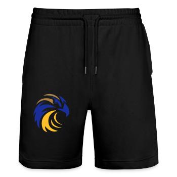 Adlerkopf Eagle - Stanley/Stella Unisex Bio Joggingshorts Trainer  - Schwarz - Vorne - Nik (191cm) & Marisol (170cm)