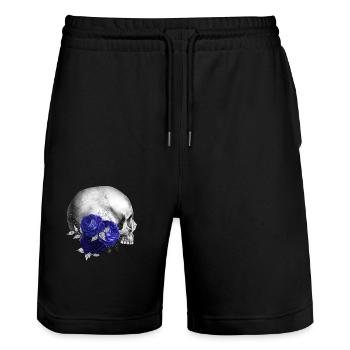 Night flowers gothic goth skull death skull punk - Stanley/Stella Trainer Unisex Organic Jogging Shorts - black - Front - Nik (191cm) & Marisol (170cm)
