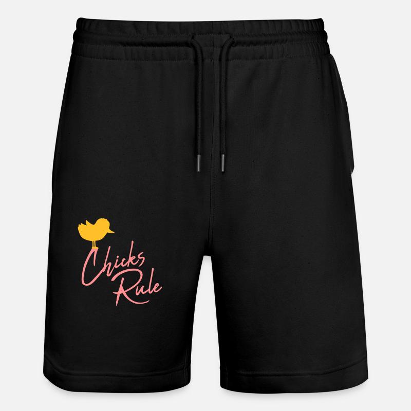 Chicks Rule mignon petit oiseau - Short de jogging bio TRAINER Stanley/Stella unisexe - noir