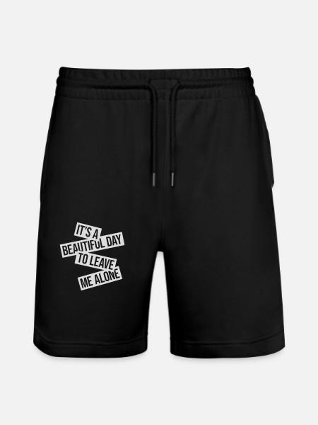 leave me alone day - Stanley/Stella Trainer Unisex Organic Jogging Shorts - black