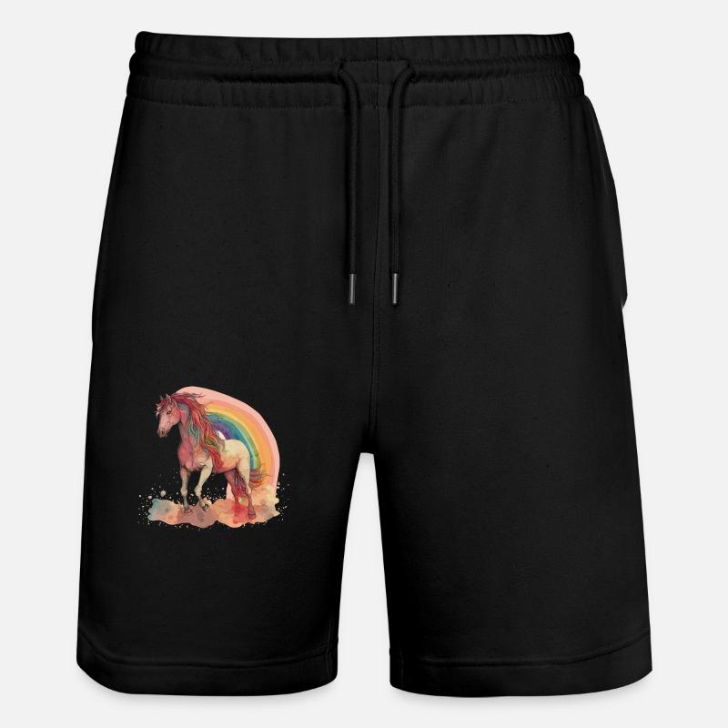 Fantastisches Pferd - Stanley/Stella Unisex Bio Joggingshorts Trainer  - Schwarz