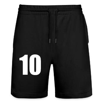 10 - Stanley/Stella Unisex Bio Joggingshorts Trainer  - Schwarz - Vorne - Nik (191cm) & Marisol (170cm)
