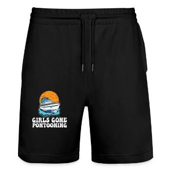 Girls Gone Pontooning Girls Trip Drinking Party - Short de jogging bio TRAINER Stanley/Stella unisexe - noir - Devant - Nik (191cm) & Marisol (170cm)