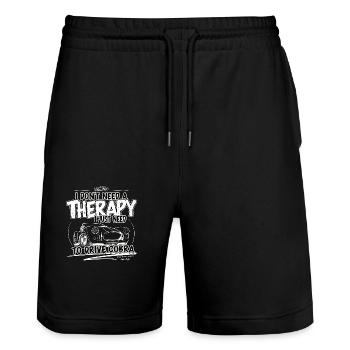 Ich brauche keine Therapie, ich muss nur Cobra ... - Stanley/Stella Unisex Bio Joggingshorts Trainer  - Schwarz - Vorne - Nik (191cm) & Marisol (170cm)