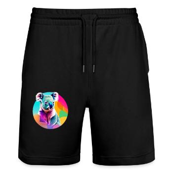Koala - Short de jogging bio TRAINER Stanley/Stella unisexe - noir - Devant - Nik (191cm) & Marisol (170cm)
