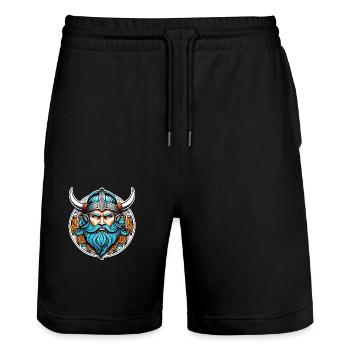 viking odin thor valhalla - Short de jogging bio TRAINER Stanley/Stella unisexe - noir - Devant - Nik (191cm) & Marisol (170cm)