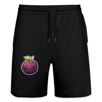 Brombeere süß Animestil - Stanley/Stella Unisex Bio Joggingshorts Trainer  - Schwarz - Vorne - Nik (191cm) & Marisol (170cm)