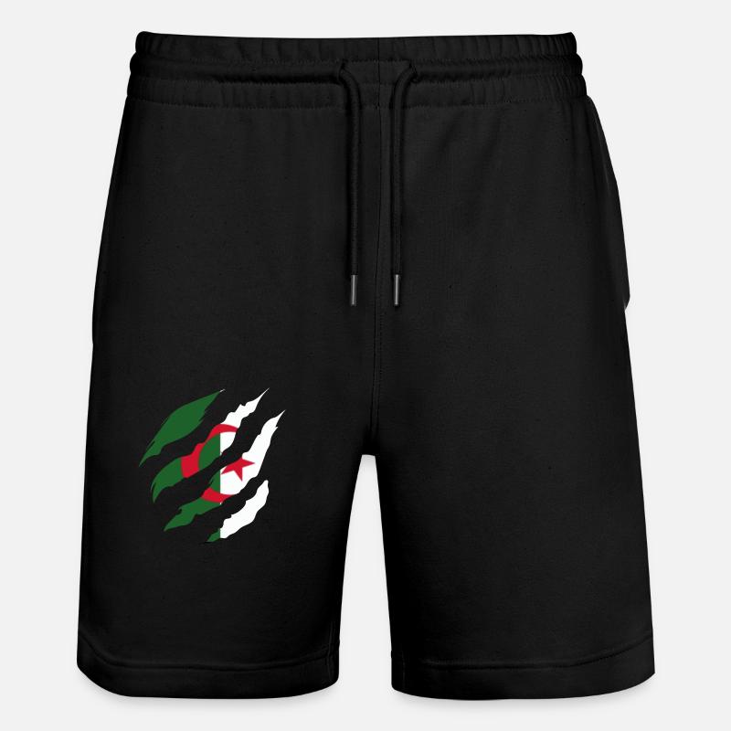 Drapeau Algérie -idée cadeau algérien - Short de jogging bio TRAINER Stanley/Stella unisexe - noir