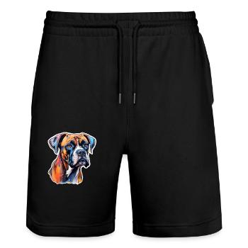 Boxer Head Psychédélique - Short de jogging bio TRAINER Stanley/Stella unisexe - noir - Devant - Nik (191cm) & Marisol (170cm)