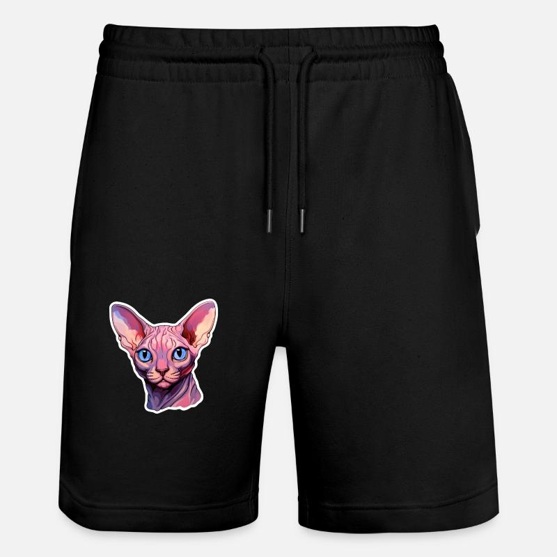 Sphynx-Katzenkopf - Stanley/Stella Unisex Bio Joggingshorts Trainer  - Schwarz
