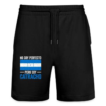 Proud of Honduras – Catracho Design - Stanley/Stella Trainer Unisex Organic Jogging Shorts - black - Front - Nik (191cm) & Marisol (170cm)