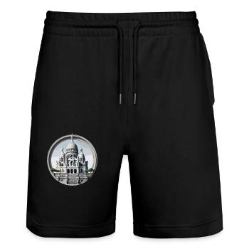 Basilique du Sacré Cœur - Stanley/Stella Unisex Bio Joggingshorts Trainer  - Schwarz - Vorne - Nik (191cm) & Marisol (170cm)