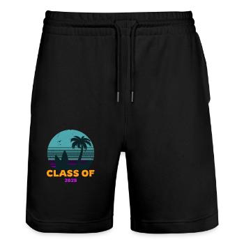 Klasse von 2025 blauer Himmel Sonnenuntergang - Stanley/Stella Unisex Bio Joggingshorts Trainer  - Schwarz - Vorne - Nik (191cm) & Marisol (170cm)