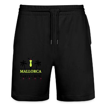 mallorca party crew - Stanley/Stella Unisex Bio Joggingshorts Trainer  - Schwarz - Vorne - Nik (191cm) & Marisol (170cm)