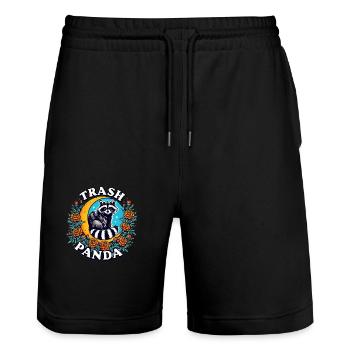 Poubelle Panda - Short de jogging bio TRAINER Stanley/Stella unisexe - noir - Devant - Nik (191cm) & Marisol (170cm)