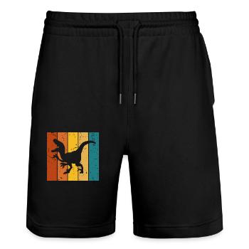 Dinosaure cadeau Vintage - Short de jogging bio TRAINER Stanley/Stella unisexe - noir - Devant - Nik (191cm) & Marisol (170cm)