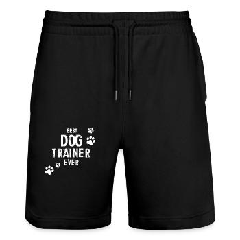 Hund Dog - Stanley/Stella Trainer Unisex Organic Jogging Shorts - black - Front - Nik (191cm) & Marisol (170cm)