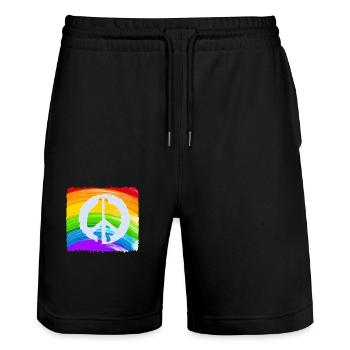 PAIX ARC-EN-CIEL - Short de jogging bio TRAINER Stanley/Stella unisexe - noir - Devant - Nik (191cm) & Marisol (170cm)
