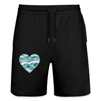 Fishing Fishing Fishing Anglers Fishing - Stanley/Stella Trainer Unisex Organic Jogging Shorts - black - Front - Nik (191cm) & Marisol (170cm)