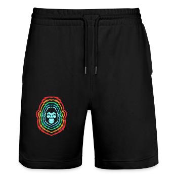 Gorilla - Stanley/Stella Trainer Unisex Organic Jogging Shorts - black - Front - Nik (191cm) & Marisol (170cm)