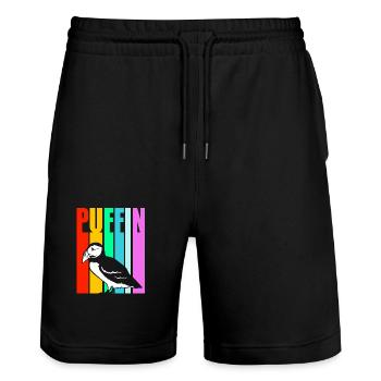 Papageientaucher Puffin - Stanley/Stella Unisex Bio Joggingshorts Trainer  - Schwarz - Vorne - Nik (191cm) & Marisol (170cm)