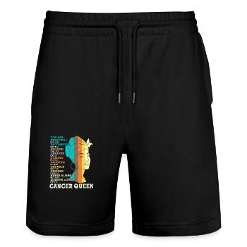 Sternzeichen Krebs - Stanley/Stella Unisex Bio Joggingshorts Trainer  - Schwarz - Vorne - Nik (191cm) & Marisol (170cm)