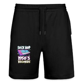 Chaussette Hop - Short de jogging bio TRAINER Stanley/Stella unisexe - noir - Devant - Nik (191cm) & Marisol (170cm)