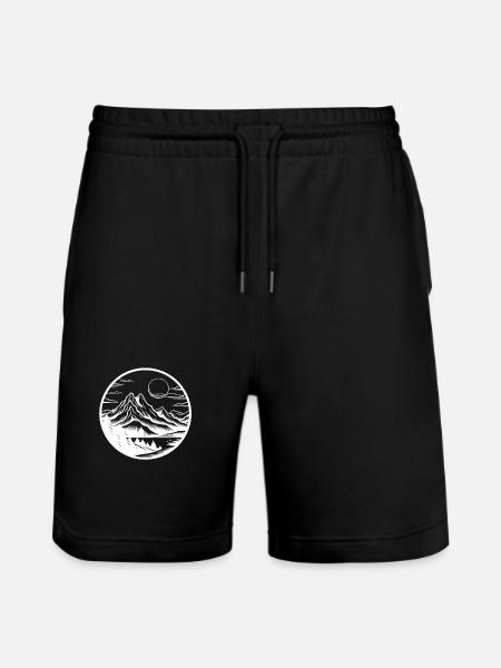 Mountains Landscape Nature - Stanley/Stella Trainer Unisex Organic Jogging Shorts - black