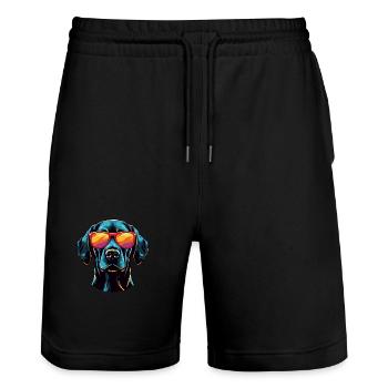 Labrador Hund Kopf Porträt Cool - Stanley/Stella Unisex Bio Joggingshorts Trainer  - Schwarz - Vorne - Nik (191cm) & Marisol (170cm)