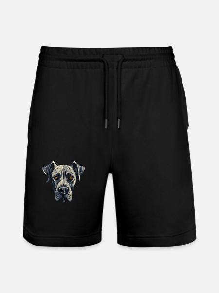 Grand Danois Hund Portræt - Stanley/Stella Trainer økologiske unisex joggingshorts - sort