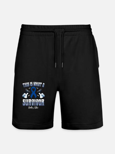 This Is What A Survivor Looks Like Colon Cancer - Stanley/Stella Trainer Unisex Organic Jogging Shorts - black