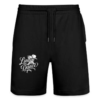 Line Dance mein Tanzsport und meine Passion - Stanley/Stella Unisex Bio Joggingshorts Trainer  - Schwarz - Vorne - Nik (191cm) & Marisol (170cm)