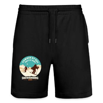 Snowbombing 2025 - Stanley/Stella Unisex Bio Joggingshorts Trainer  - Schwarz - Vorne - Nik (191cm) & Marisol (170cm)