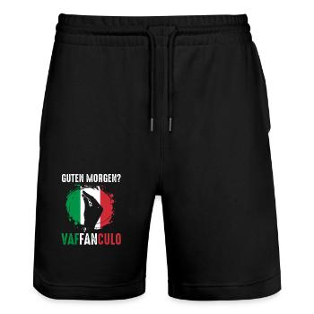Italien Italiener Vaffanculo - Stanley/Stella Unisex Bio Joggingshorts Trainer  - Schwarz - Vorne - Nik (191cm) & Marisol (170cm)