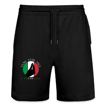 Italie Vaffanculo italien - Short de jogging bio TRAINER Stanley/Stella unisexe - noir - Devant - Nik (191cm) & Marisol (170cm)