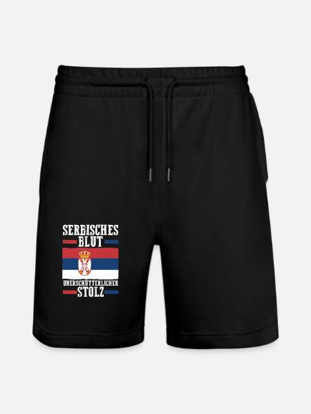 Serben Serbisch Serbien - Stanley/Stella Unisex Bio Joggingshorts Trainer  - Schwarz