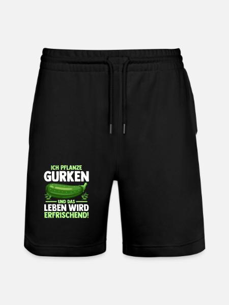 Gärtner Gurke Bauer Garten - Stanley/Stella Unisex Bio Joggingshorts Trainer  - Schwarz