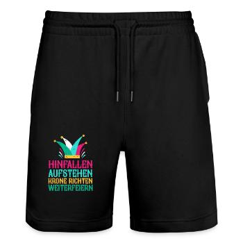 Costume de carnaval Carnaval - Short de jogging bio TRAINER Stanley/Stella unisexe - noir - Devant - Nik (191cm) & Marisol (170cm)