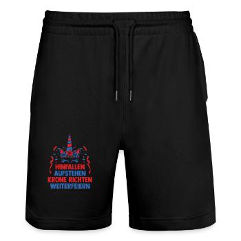 Costume de carnaval Carnaval - Short de jogging bio TRAINER Stanley/Stella unisexe - noir - Devant - Nik (191cm) & Marisol (170cm)