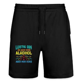 Carnival Costume Beer Carnival Carnival - Stanley/Stella Trainer Unisex Organic Jogging Shorts - black - Front - Nik (191cm) & Marisol (170cm)